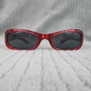 New Divine Eyewear Kali Red Silver Striped/Smoke Sunglasses Women's NWT